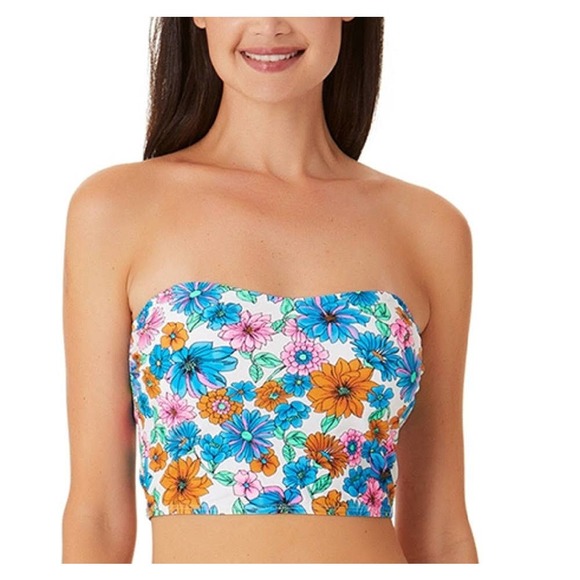 California Waves 3 piece bikini set, floral / green Small - Picture 10 of 12